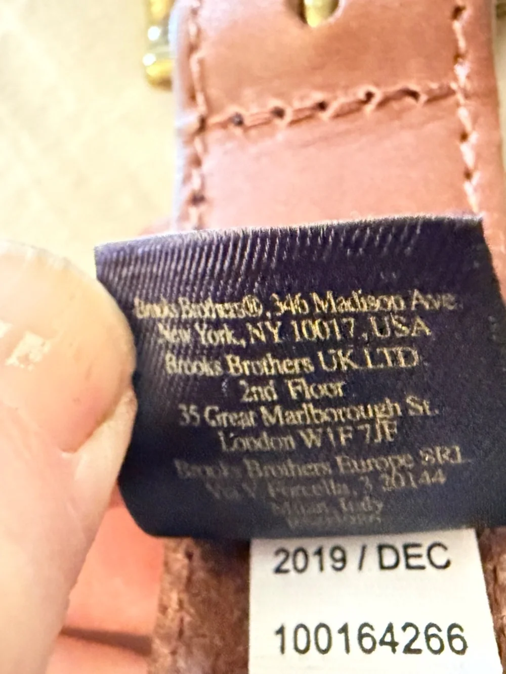 Brooks brothers boys belt size 26